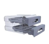 Hohopeti Egg Storage Container Plastic Tray for Fridge Drawer Organizer Fresh Egg Holder Case Stackable for Refrigerator Storage