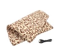 Hohopeti Electric Pet Heating Pad USB Powered Warm Cushion for Cats and Dogs Washable Temperature Control Mat Safe Low Voltage Electric Blanket for Pet Beds and Houses Leopard Print