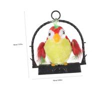 Hohopeti Electric Recording Talking Parrot with Moving Wings and Head Early Learning Educational Hanging Decoration for Over Red Interactive Mimicry Pet