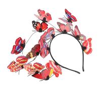 Hohopeti Elegant Korean Butterfly Fascinator Headband Lightweight Bridal Hair Accessory for Weddings Birthdays Festivals Romantic -inspired Design Complementing Braids Waves Straight Hair