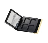 Hohopeti Empty Makeup Palette with 4 Grids and Flip Cover Mirror, Black Square Plastic Eyeshadow Case, Portable and Sl esign for Travel and Daily Use