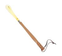 Hohopeti Ergonomic Wooden Shoe Horn with Head Portable Shoe Wearing Stick Aid for Pregnant Women Seniors Lightweight Durable Space Saving Design with Hanging for Easy Storage