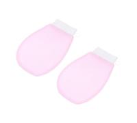 Hohopeti Exfoliating Bathing Gloves for Women Pink Soft Shower Spa Body Scrubber Deep Cleansing Travel-friendly Skin Care Mitt