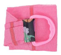 Hohopeti Exfoliating Towels Back Scrubber 38.12X9.63X0.20In Foldable Lightweight Pink Polyester Bathroom Back Washer for Shower Bathing