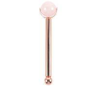 Hohopeti Face Roller Jade Stone Roller 3.5x1.5x1.5inch Comfortable Grip Reducing Stress Rose Gold Metal Handle round Ball for Face and Neck Massage Skincare