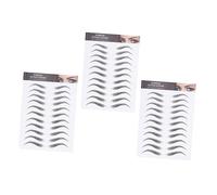 Hohopeti Fake Eyebrow Stickers 3pcs Waterproof Hair-like False Eyebrows with Natural Imitation for Temporary Makeup and Press-on Use