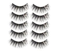 Hohopeti False Eyelashes 5 Pairs Latin Dance Stage Lashes with Rhinestones Long Wispy Black and Blue Mermaid False Lashes for Women Performance Makeup