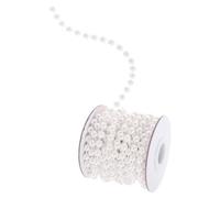 Hohopeti Faux Pearl Beaded Chain Roll Lightweight Plastic Bead Garland Trim Artificial Pearl String Beads 5m for DIY Jewelry Making and Christmas Tree Garland Vase Fillers