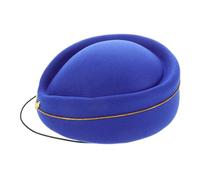 Hohopeti Faux Wool Stewardess Uniform Hat for Women Stylish Flight Attendant Cap for Stage Performance and Cosplay Fit Ladies Air Hostess Costume Accessory in Royal Blue