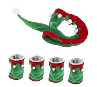 Hohopeti Festive Horse Protection Gear Set for Christmas Parades Breathable Horse Hat and Leg Wraps with Comfortable Fit Gentle Skin Easy to Wear for Holiday Trail Riding and Jumping