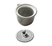 Hohopeti Filterable Japanese Style Ceramic Teapot with Lid Handmade Kung Fu Tea Kettle for Loose Tea Brewing at Home Tearoom Office Light Grey