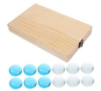 Hohopeti Foldable Mancala Board Game with Gemstones Educational Family Strategy for Cognitive Development and Interaction Wood Plaything for Travel and Home Use Random Color