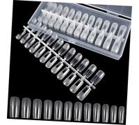 Hohopeti Full Cover Nail Tips 240Pcs Square Resilient for DIY Manicures at Home and Salon Use