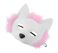 Hohopeti Furry Half Face Fox Mask with Elastic Band Realistic Plush Texture Fit for Women Cosplay Halloween Masquerade Party Accessories and Animal Costume