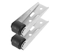 Hohopeti Gate Wheel Replacement 2Pcs Wooden Door Support Wheels with L-Bracket, Vertical Mounting Pulley for Yard Fence and Furniture