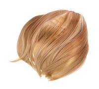 Hohopeti Gradient Yellow Short Bob Wig for Women Synthetic Hair with Highlighted Mid-part Breathable Cap Natural Lace Front for Daily Wear Halloween Party Cosplay