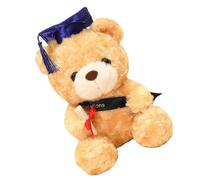 Hohopeti Graduation Plush Bear Plush 23cm Light Brown with Blue Hat Graduation Decor Gift for Teen Keepsake