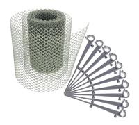 Hohopeti Gutter Guard Mesh Roll 6m X 16cm Hexagonal Wire Mesh Leaf Filter for Roof Gutter Protection with Hooks Grey for Garden Debris Prevention