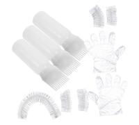 Hohopeti Hair Dye Kit Flexible Root Comb Applicator Bottle Complete Hair Coloring Tools for Home and Salon Use Includes Gloves Ear Covers for Even Dyeing and Protection