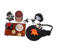 Hohopeti Halloween Miniature Dollhouse Skull Figurine Realistic Hanging Ghost Prop for Spooky Garden and Haunted House Decorations Lightweight Halloween Village Accessories