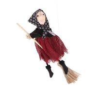 Hohopeti Halloween Pendant Haunted House Party Prop Halloween Witch Ornaments Kitchen Witch Doll Hanging Witch Doll Witch Scarecrow Doll Stuffed Witch Hanging Witch Figurine Fabric Red