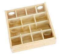 Hohopeti Hamster Maze Wooden Maze Toy 25x25x7cm Brain Development Puzzle Cage Accessory for Small Pets Hamsters Chinchillas Household Exercise Enrichment