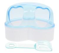 Hohopeti Hamster Sand Bath Tub Small Pet Bathing Basin Heart Shape Bathroom for Hamster Chinchilla Plastic Container Half Transparent Detachable Design Portable Stress Relief Random Color