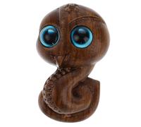 Hohopeti Hand Carved Wooden Snake Figurine Pendant Keychain with Elegant Texture, Versatile Collectible Accessory for Office Or Living Room Decor, Year of The Snake Memento