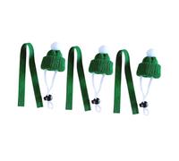 Hohopeti Hand Knitted Small Pet Hat and Scarf Soft Warm Skin-friendly Mini Beanie for Hamsters Guinea Pigs Rats Kittens Creative Photo Prop for Parties and Daily Use Green Collection