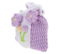 Hohopeti Handmade Crochet Mini Drawstring Coin Purse Small Ladies Wallet Travel Change Bag Tulip Closure Pouch