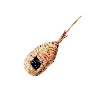 Hohopeti Handmade Grass Weaving Hanging Bird Nest Natural Material Comfortable Living Bed for Small Birds Canary Parrot Lark Yellowbird Indoor Outdoor