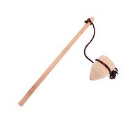Hohopeti Handmade Solid Wood Spinning Top with Whipstring Traditional Gyro for Adults Outdoor Fitness Enhances Coordination and Wrist Strength Physics