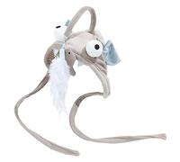 Hohopeti Head Wearing Cat Teaser with Interactive Fish Design for Indoor Cats Activates Hunting Instincts Encourages Jumping and Pouncing Exercise and Entertainment for Pet