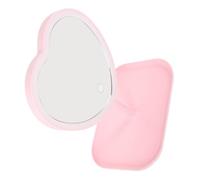 Hohopeti Heart-shaped LED Desktop Mirror USB Rechargeable Lighted Table Makeup Mirror for Dressing Table with Clear Reflection and Portable Design for Precise Beauty Application