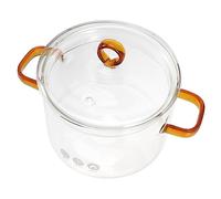Hohopeti Heat Resistant Glass Stew Pot with Lid Borosilicate Cooking Pot for Slow Stewing Ergonomic Double Handles for Home Cooking and Family Gatherings