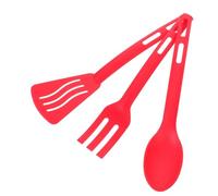 Hohopeti Heat-Resistant Nonstick Kitchen Utensil Cooking Tool Kit with Spoon Fork Spatula for Daily Use Food-Grade Safe Easy to Clean Red Kitchenware