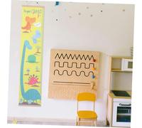 Hohopeti Height Measuring Wall Chart with Wood and Canvas Playful Dinosaur Design Easy Installation Growth Ruler for Nursery Classroom and Playroom Decor