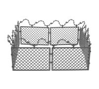 Hohopeti High Simulation Plastic Fence for Military Scenes Miniature Wire Mesh Barbed Wire Fence for Micro Landscape Dollhouse Accessories and Building Blocks Supply Easy Assembly and