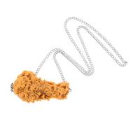 Hohopeti Hip Hop Fried Chicken Leg Necklace Realistic Simulation Food Pendant Fashionable Clothing Accessory Unique Playful Gift for Women Party