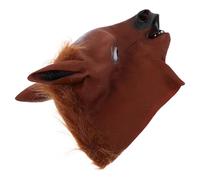 Hohopeti Horse Head Mask Adult Full Head Animal Cosplay Mask Brown Breathable for Carnival Costume Party Masquerade Role-Playing Accessory