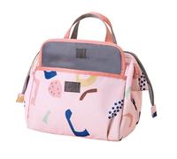 Hohopeti Insulated Milk Bottle Storage Bag Portable Breastmilk Storage Case with Handle for Outdoor Use Temperature-Keeping Cooler Lunch Bag for Mums Multipurpose Pink Breastmilk Carrier