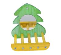 Hohopeti Interactive Playtime Perch for Parrots Easy Installation Bird Cage Accessory with Self Observation Mirror Durable and Easy to Clean for Parakeets Cockatiels and Lovebirds