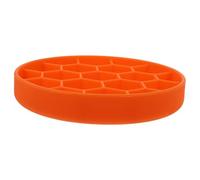 Hohopeti Interactive Silicone Pet Slow Feeder Bowl with Suction Cup Medium Orange Anti-choke Dog Feeding Dish for Dry Wet Food Non-slip Slow Eating Aid to Digestion and Agility Training