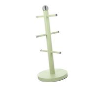 Hohopeti Iron Mug Tree Holder Organizer with Sturdy Iron Frame Space-saving Coffee Cup Rack for Kitchen Countertop Practical Tea Cup Storage Stand in Light Green