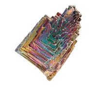Hohopeti Irregular Bismuth Crystal Mineral Specimen Multi-Function Decorative Stone with Iridescent Colors for Home Office Desk Display and Collectible Ornament