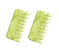 Hohopeti Jade Comb Scalp Massager 2Pcs Natural Body Scraping Tool for Head and Face Massage, Detox and Relaxation, Smooth Stone Therapy Comb for Daily Self-Care Routine