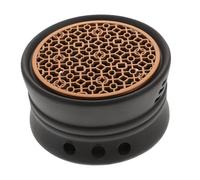 Hohopeti Japanese Style Ceramic Tea Warmer Candle Holder for Teapot Retro Black Porcelain Heating Base for Household Tea Copper Craft with Hollow Design for Efficient Heat Random Color