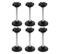 Hohopeti Knurled Tightening knobs 6pcs Black Plastic and Galvanized Steel Replacement Parts for Knee Walker Accessories with Enhanced Grip for Elderly Mobility aid