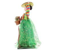 Hohopeti Korean Hanbok Doll Figurine Silk Cloth Traditional Handicraft Collectible Miniature for Home Restaurant Table Decor South Korean Women Dolls Desktop Ornament