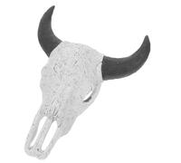 Hohopeti Large Black Horned Cattle Skull Reptile Hideout, Lizard Shelter and Aquarium Skull Decoration, Desert Terrarium Ornament for Fish Tank, Turtle, Shrimp, and Snake Enclosure